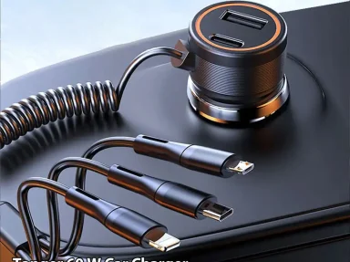 Car Fast Charger 4 in 1 – Premium Quality Smart Design